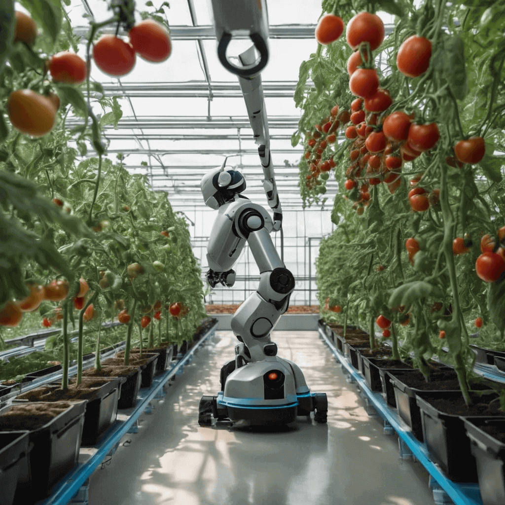 robot pick tomatoes in farm