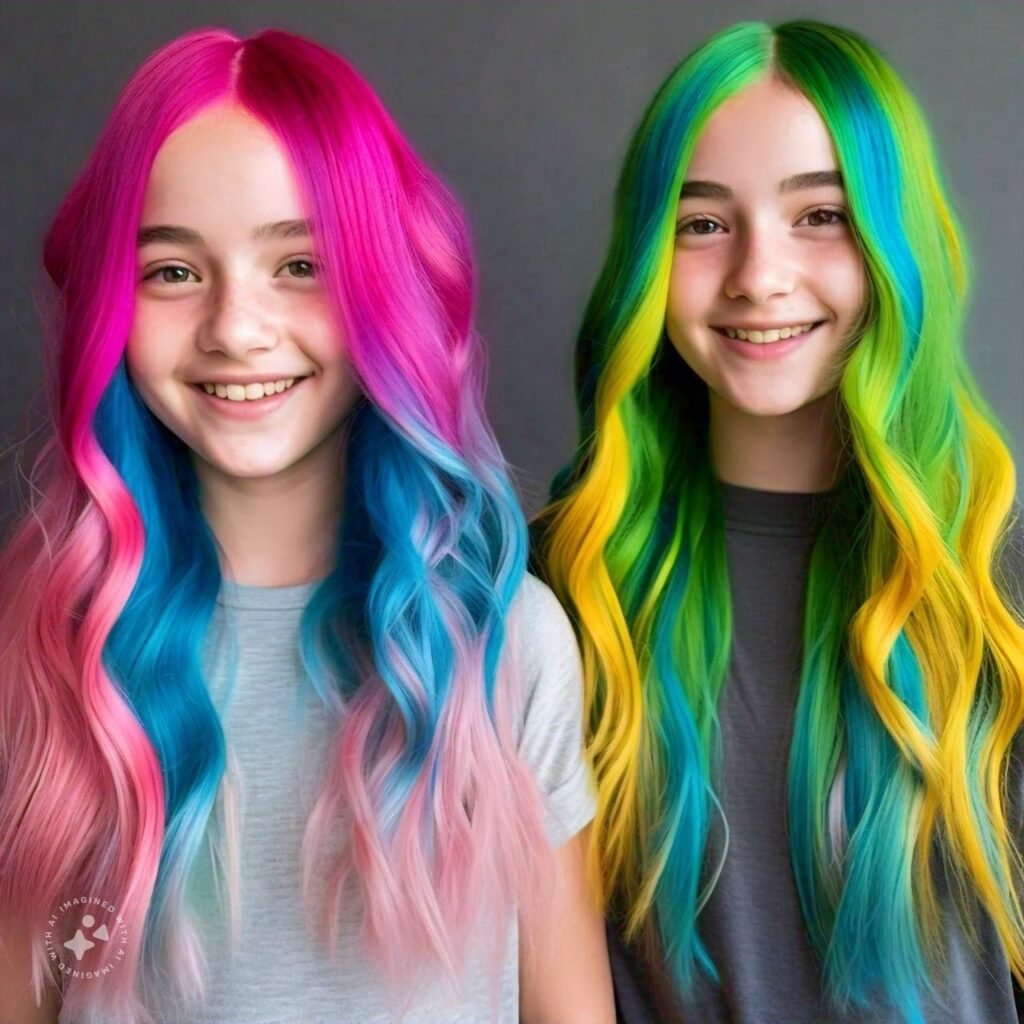 color blocking hair style